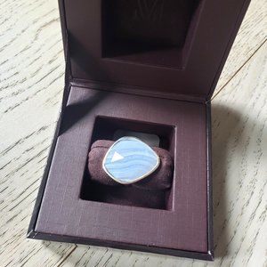 Monica Vinader Siren Nugget Cocktail Ring Silver Agate